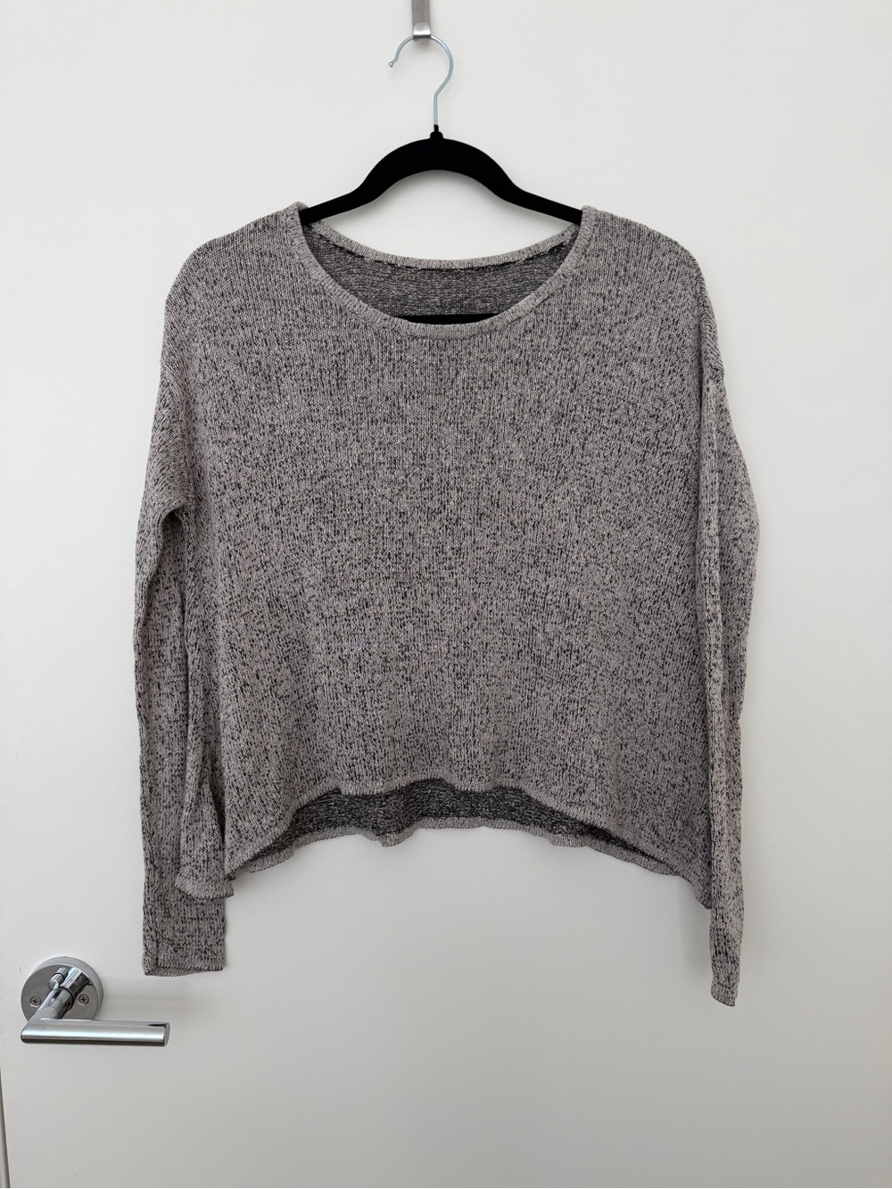 Gray Knit Crewneck Sweater - Women